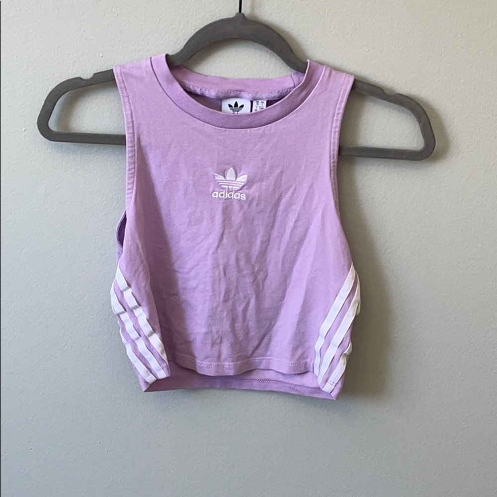 Light Purple/ lilac adidas crop top tank